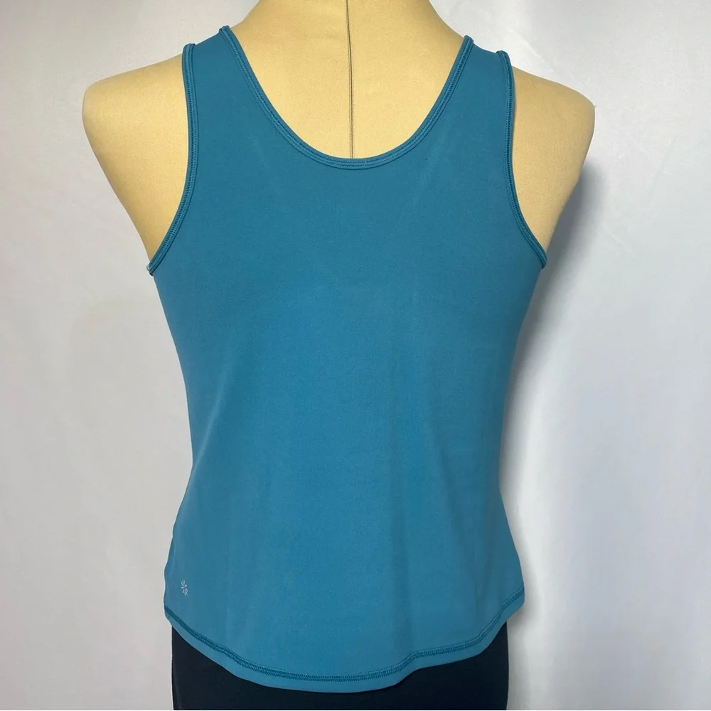 Athleta Blue Sleeveless Button-Down Shirt - Picture 4 of 4